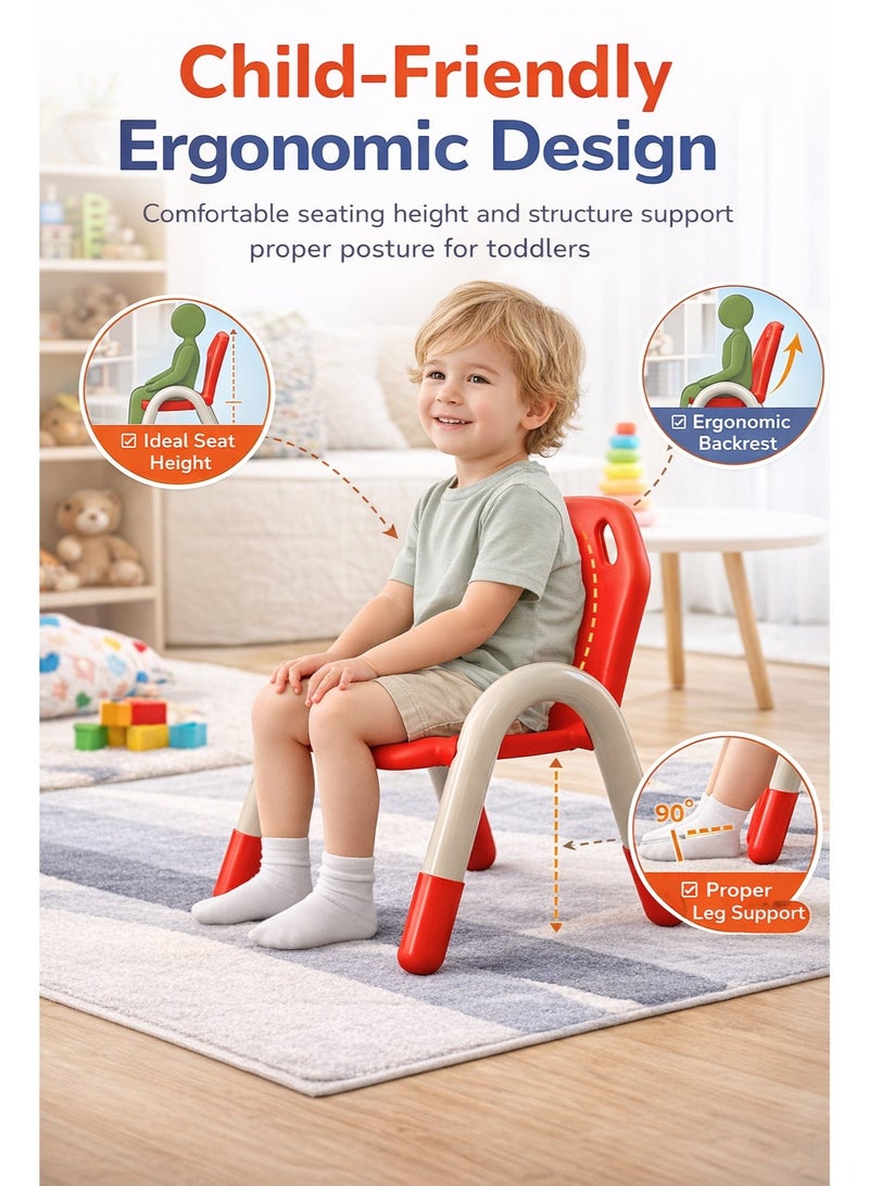 Joy & Learn  Kindergarten Chair - Light blue, perfect for everyday use whether for studying, drawing, eating, or playing - Image 4