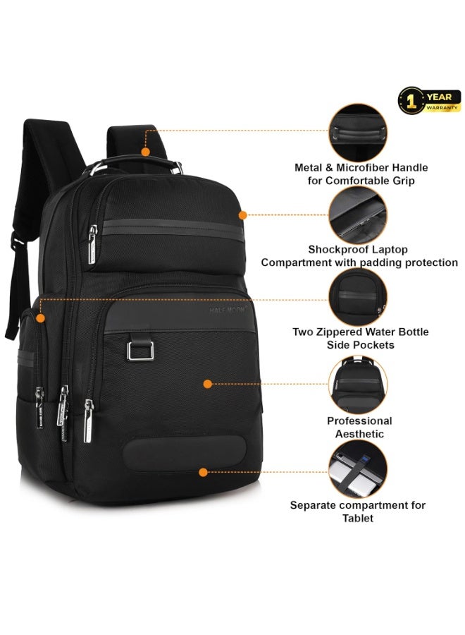 هاف مون Half Moon Orion Business Backpack for 30L Heavy Duty Premium Laptop Backpack 1680D Polyester 15.6-inch Padded Laptop Bag Water/Scratch-resistant Multiple Pockets with 1 Year Warranty - Image 5
