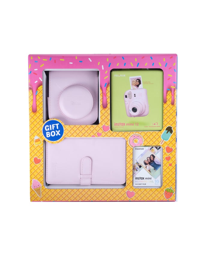 FUJIFILM Instax Mini 12 Instant Film Camera With Gift Box - Pink - Image 1