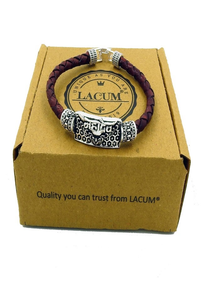 LACUM سوار تريشول دامرو المصمم من المعدن والجلد من LACUM للجنسين باهوبالي كادا للرجال والنساء والأولاد والبنات (LAC125KDA0X) (OHM_MAHA) - Image 3