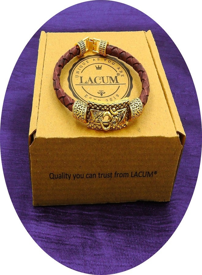 LACUM سوار تريشول دامرو المصمم من المعدن والجلد من LACUM للجنسين باهوبالي كادا للرجال والنساء والأولاد والبنات (LAC125KDA0X) (OHM_MAHA) - Image 2