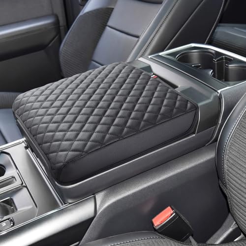 PIMCAR Ford F150 Center Console Cover, 2021-2025 Ford F150, 2022-2025 F150 Lightning Work Surface Console Armrest Cushion Leather Protector Interior Accessories (Only fit for Work Surface Console) - Image 1