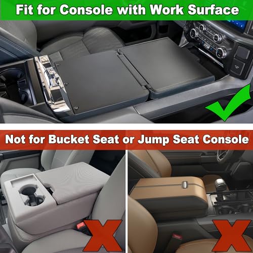 PIMCAR Ford F150 Center Console Cover, 2021-2025 Ford F150, 2022-2025 F150 Lightning Work Surface Console Armrest Cushion Leather Protector Interior Accessories (Only fit for Work Surface Console) - Image 2