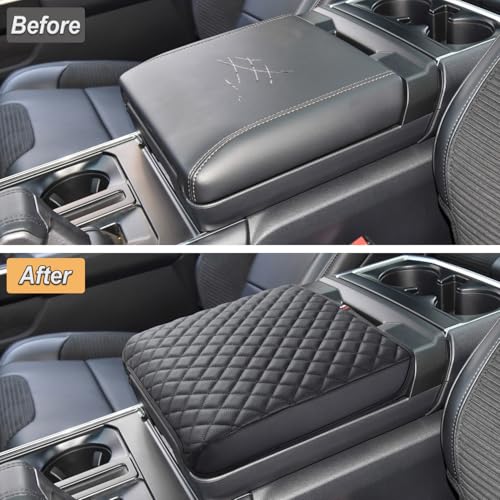 PIMCAR Ford F150 Center Console Cover, 2021-2025 Ford F150, 2022-2025 F150 Lightning Work Surface Console Armrest Cushion Leather Protector Interior Accessories (Only fit for Work Surface Console) - Image 4