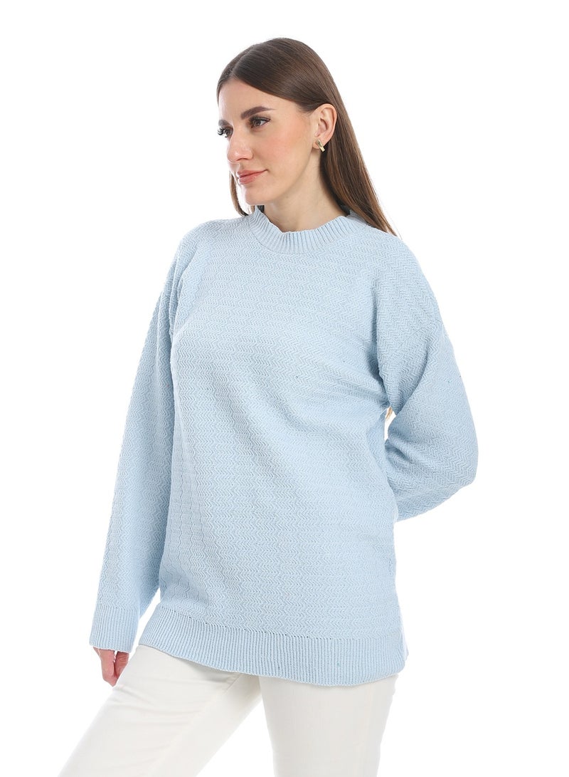 سيزار بلوفر صوف حريمي سادة برقبه دائرية  وتصميمات متعددة - Image 2