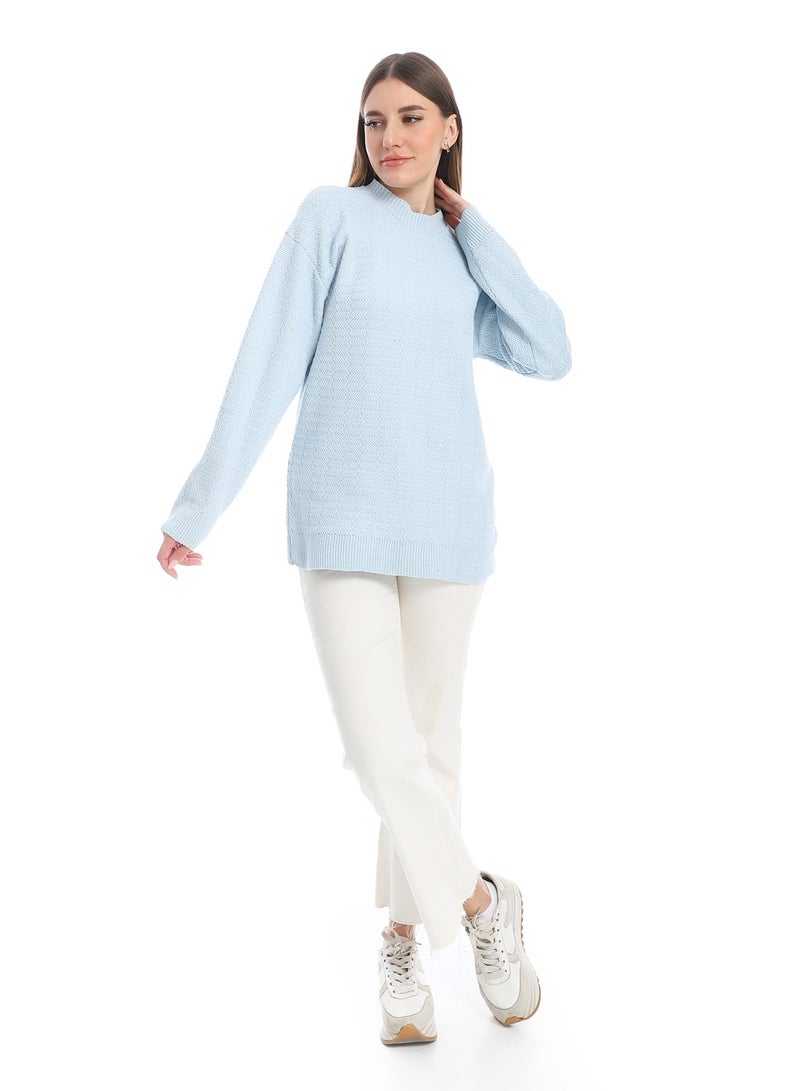 سيزار بلوفر صوف حريمي سادة برقبه دائرية  وتصميمات متعددة - Image 5