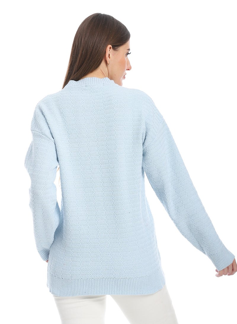 سيزار بلوفر صوف حريمي سادة برقبه دائرية  وتصميمات متعددة - Image 3