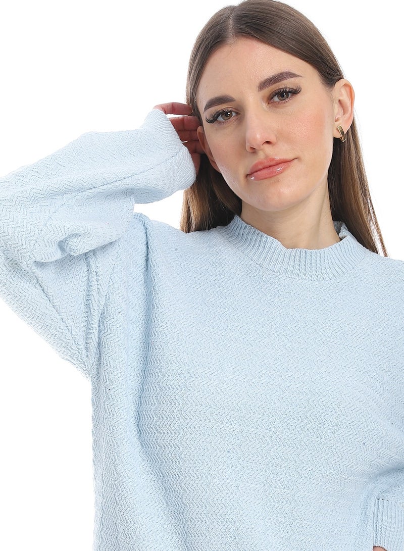 سيزار بلوفر صوف حريمي سادة برقبه دائرية  وتصميمات متعددة - Image 4