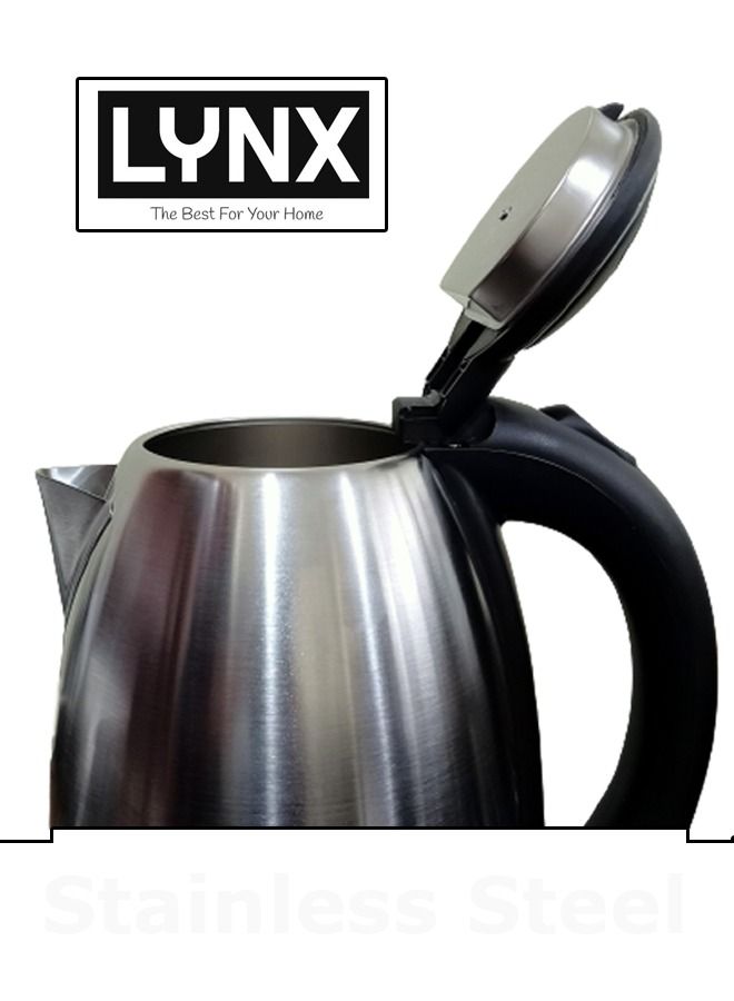 Lynx Stainless Steel Electric Kettle, 1.8 Liter, 1500 Watt, Fast Boiling, 360° Rotational Base, Automatic Safety Cut-Off, Ergonomic Handle, Durable Design - KT-102 - Image 3