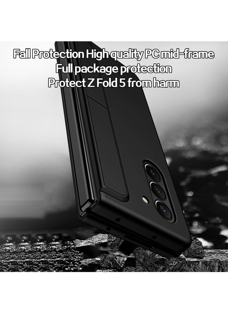 Captaintech Samsung Galaxy Z Fold 5 Case with S Pen 【Changable S Pen Holder & Kickstand 】 【Support Wireless Charging】 Matte Z Fold 5 Case Hard PC Shockproof Anti-Scratch Case for Samsung Z Fold 5  - Image 5