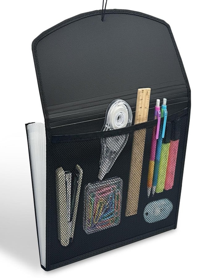 H4D 13-Pocket Accordion File Organizer with Mesh Pocket, Expanding File Folder with Tabs, Expandable Document Organizer for Home Office School, Letter Size, Black - Image 3