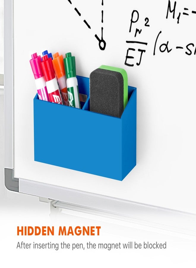BEYGORM Magnetic Dry Erase Marker Holder for Whiteboard,Non-Slip Acrylic Magnet Pen Holder for Fridge Refrigerator,Locker Organizer for Work,Locker Accessories,Pencil Cup for Desk(Blue) - Image 4
