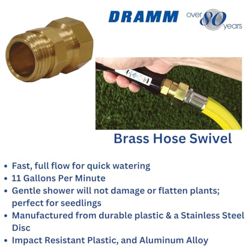 Dramm 13825 Brass Hose Swivel – Heavy-Duty Live Swivel Connector for Tangle-Free Watering – Prevents Hose Kinks and Twists – Solid Brass Construction – Made in the USA - Image 3