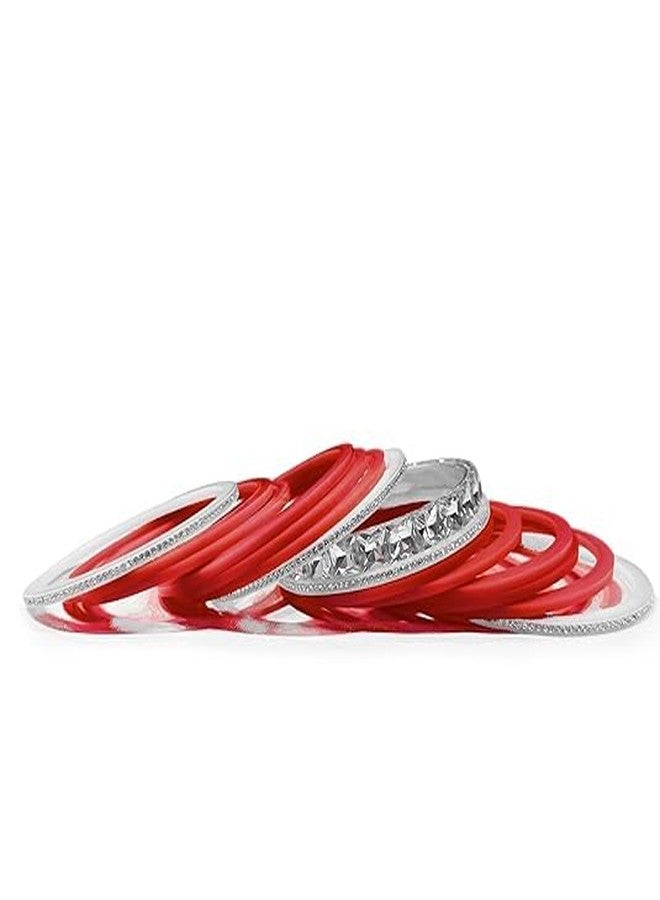 BANGLESKART طقم أساور تشودا البنجابية للعرائس من بانغلسكارت للنساء (طقم من قطعة واحدة) (لون عنابي،) (2.8) - Image 4