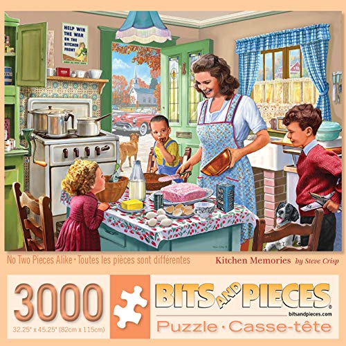 Bits and Pieces 3000 Piece Jigsaw Puzzle for Adults Kitchen Memories Old Fashioned Classic Family Baking Kitchen Jigsaw Puzzle by Artist Steve Crisp Completed Puzzle Size 26 x 39 - Image 5