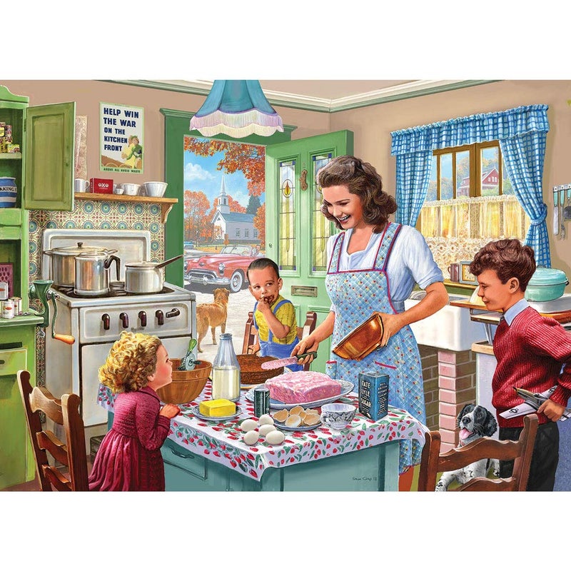 Bits and Pieces 3000 Piece Jigsaw Puzzle for Adults Kitchen Memories Old Fashioned Classic Family Baking Kitchen Jigsaw Puzzle by Artist Steve Crisp Completed Puzzle Size 26 x 39 - Image 3
