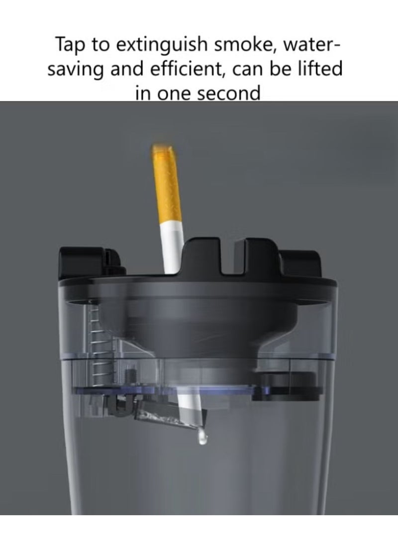 Car ashtray, smoke-free and odorless, can be placed on a cup holder, detachable ABS material, with water tank, suitable for most cars, offices and homes (black) - Image 1