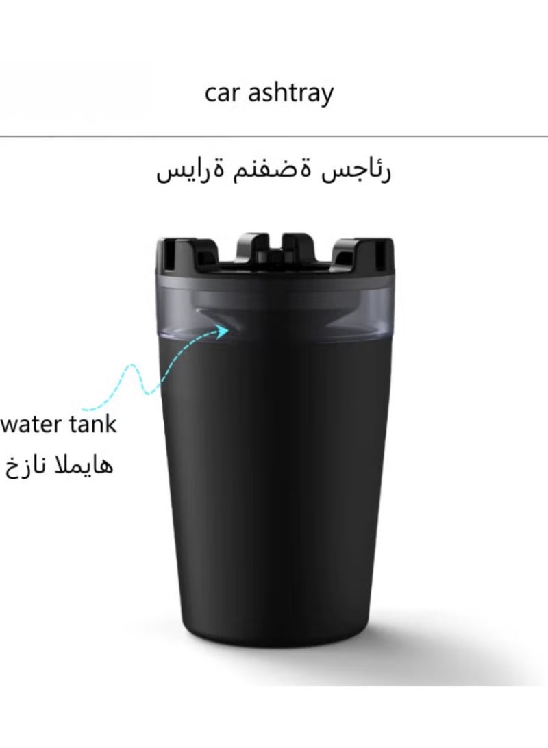 Car ashtray, smoke-free and odorless, can be placed on a cup holder, detachable ABS material, with water tank, suitable for most cars, offices and homes (black) - Image 3