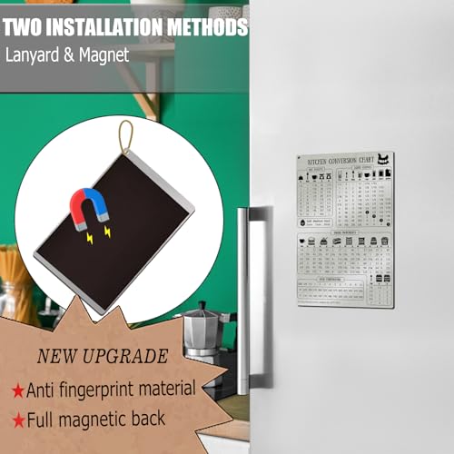 Magrooyar Kitchen Conversion Chart Magnet for Refrigerator, Stainless Steel Baking Ingredients Measurements for Baker, Vintage Kitchen Accessories Gadgets - Image 2