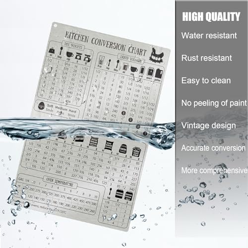 Magrooyar Kitchen Conversion Chart Magnet for Refrigerator, Stainless Steel Baking Ingredients Measurements for Baker, Vintage Kitchen Accessories Gadgets - Image 5