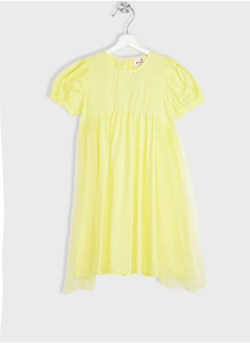 Pinata Girls Puff Sleeve Tulle Dress