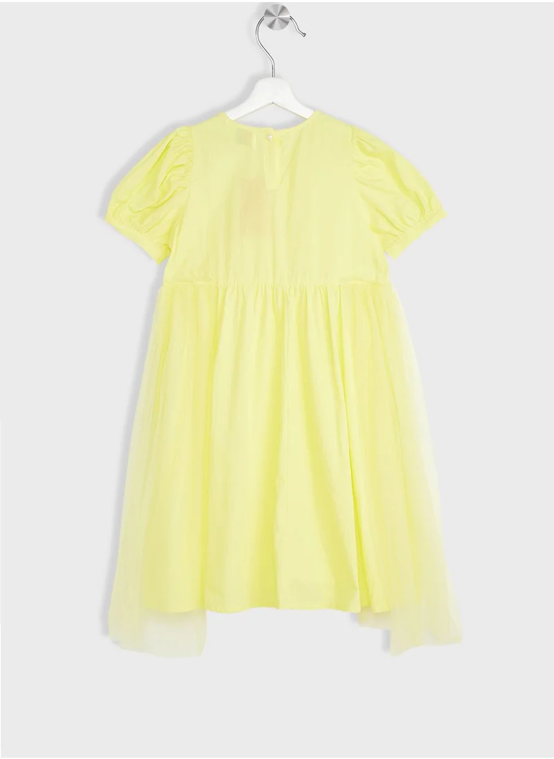 Pinata Girls Puff Sleeve Tulle Dress