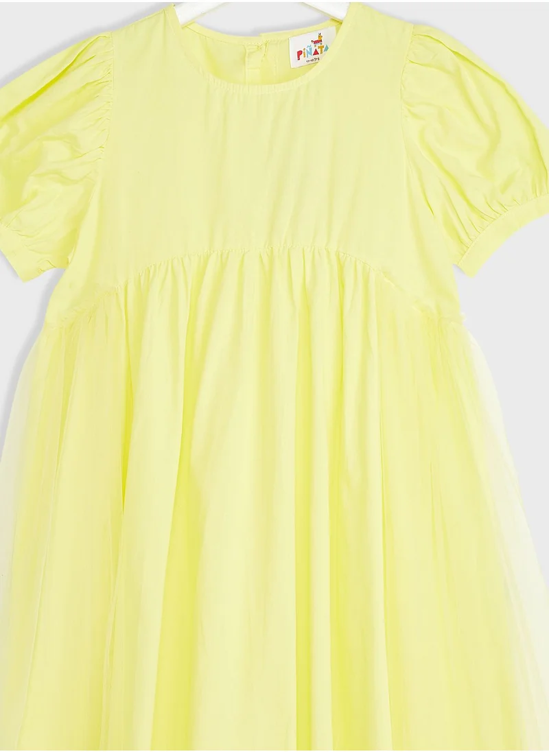 Pinata Girls Puff Sleeve Tulle Dress