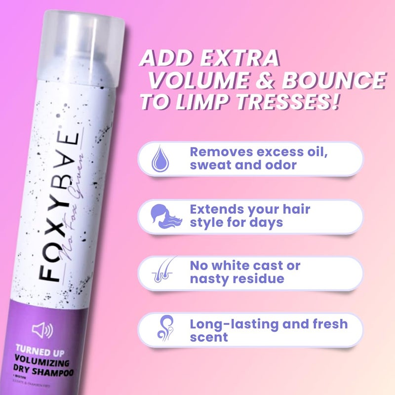 FoxyBae Turned Up Dry Shampoo Spray - Dry Shampoo for Women with Biotin for Hair Growth - Volumizing, Refreshing & Non-Toxic - 7 Fl Oz - Image 2