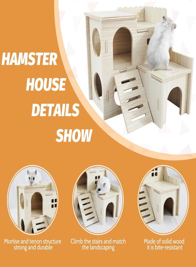 Highland Farms Select Hamster House,Tiny House with Slide House, Double-Decker Hut, Hamster Cage Accessories,Small Animal Habitat Decor for Large Hamster - Image 4