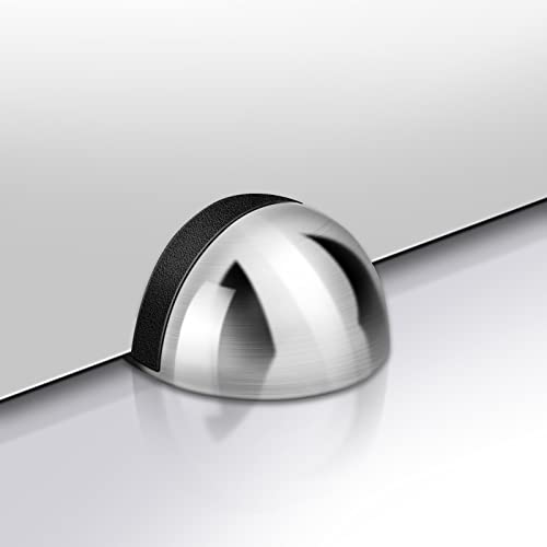 HUTLON Door Stopper, Magnetic Door Stop, Self Adhesive, Stainless Steel Brushed Nickel, Floor Mounted Door Stoppers for Bottom of Door, Magnetic Door Holder Catch, Silver - Image 3