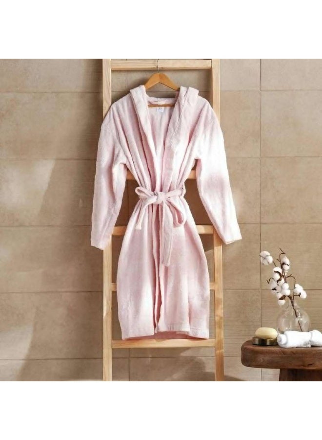 Pan Home Hooded Bathrobe S/M in Rose - Image 1