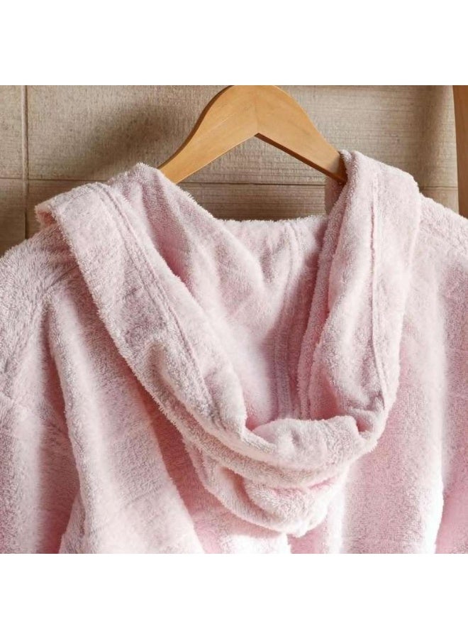 Pan Home Hooded Bathrobe S/M in Rose - Image 5