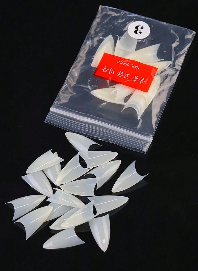 Generic 500pcs/Bag Acrylic Nail Tips Stiletto Coffin Almond Nails Practice Nail Capsules Artificial False Soft Gel Full Cover Nail Tips Manicure Tool - Image 5