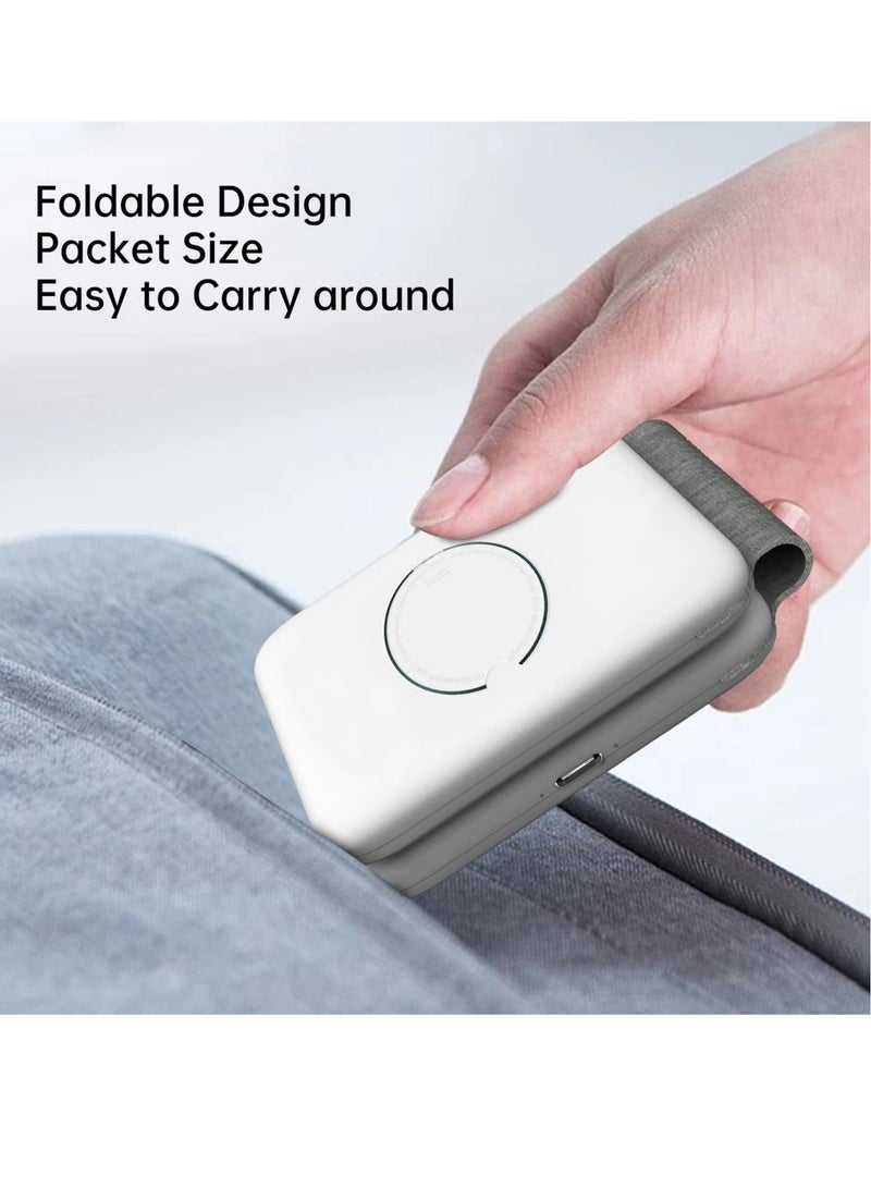 كابتن تيك Wireless Charging, Magnetic Foldable Charging Pad Portable Wireless Chargers 3 in 1, Qi Fast Wireless Charging Station Compatible with iPhone 14/13/12/SE/11/XS/8, Samsung, for Air Pods Pro, iWatch - Image 5