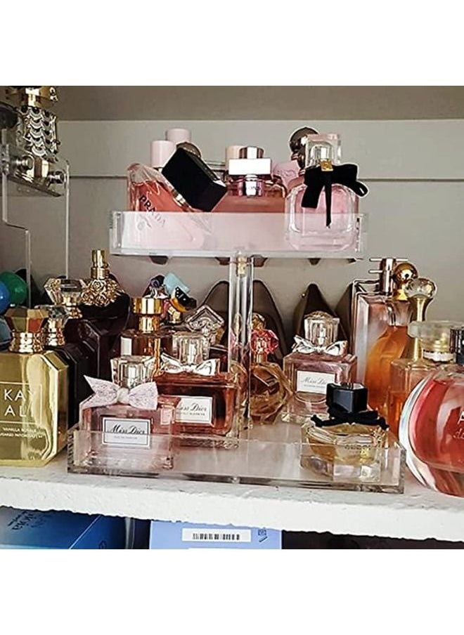 SMARTPOINTS - Perfume Organizer Display Tray Acrylic Handmade Large Vanity Trays Makeup Storage Holder Bathroom Organizer Countertop for Table Cabinet Kitchen Countertop - Image 1