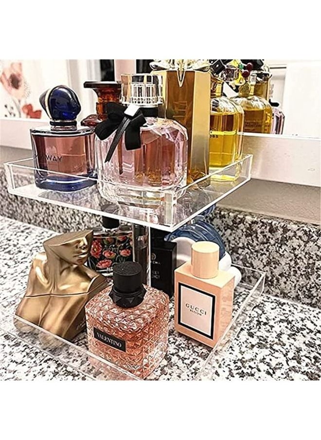 SMARTPOINTS - Perfume Organizer Display Tray Acrylic Handmade Large Vanity Trays Makeup Storage Holder Bathroom Organizer Countertop for Table Cabinet Kitchen Countertop - Image 1