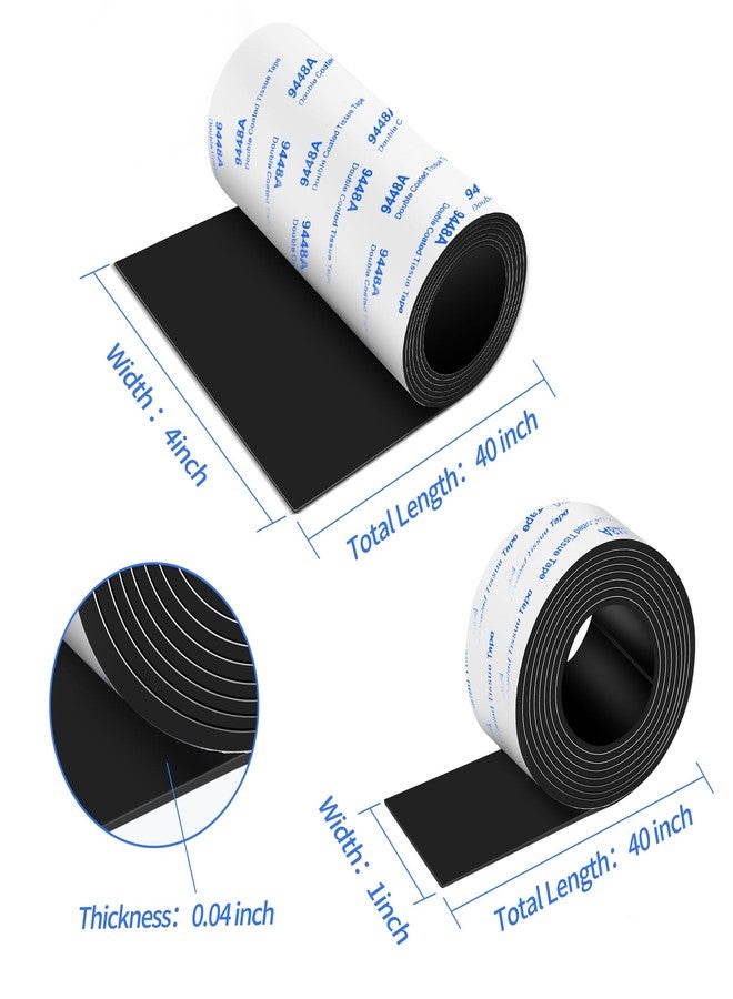 PremiFix Non Slip Furniture Pads, 2 Rolls Non Skid Rubber Pads Black, Rubber Tape, Adhesive Rubber Strips for Any Furniture and Appliances 4x40 inch+1x40 inch - Image 5