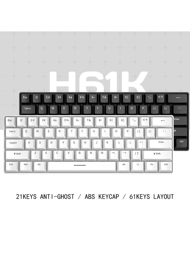 Reelyo Mechanical Gaming Keyboard English Arabic  With RGB LED Rainbow Backlit Quick Response USB Wired E-sport Waterproof 61 Keys Keyboard For Windows/MacOS/Android And PC Gamers  - Image 3