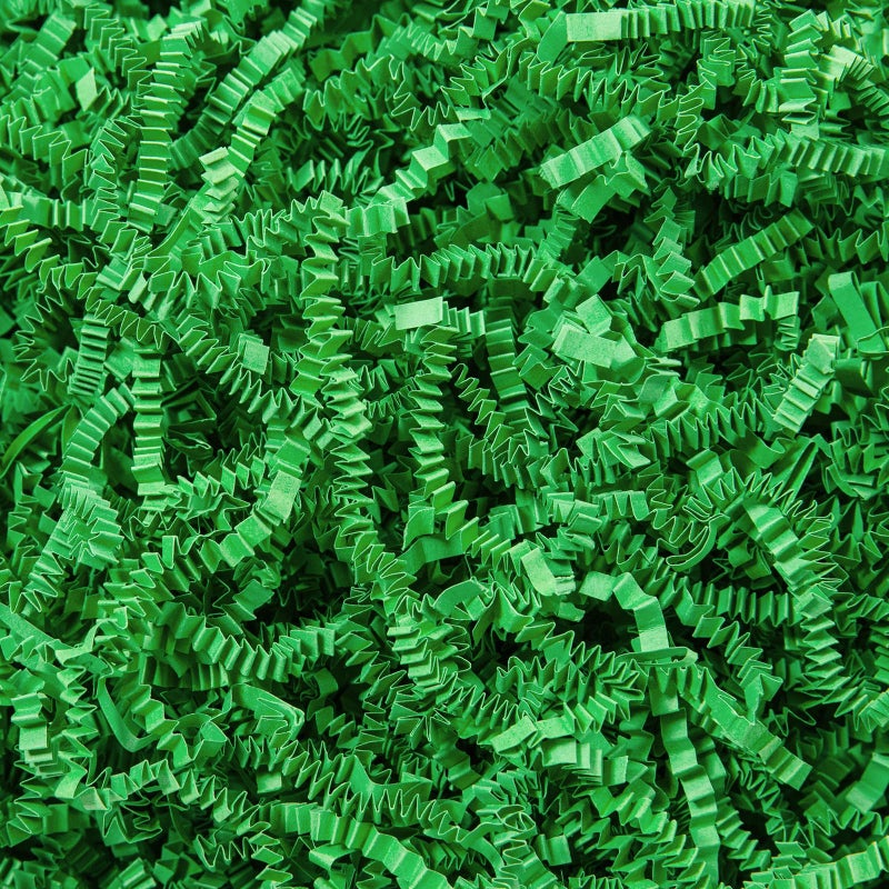Mefleet 1/2 LB Crinkle Cut Paper Shred Filler 8 oz Green Crinkle Shredded Paper for Gift Box - Gift Basket Bag Filler - Grass Cushion Stuffing for Easter, Mother's day, Holiday Packaging Wrapping - Image 1