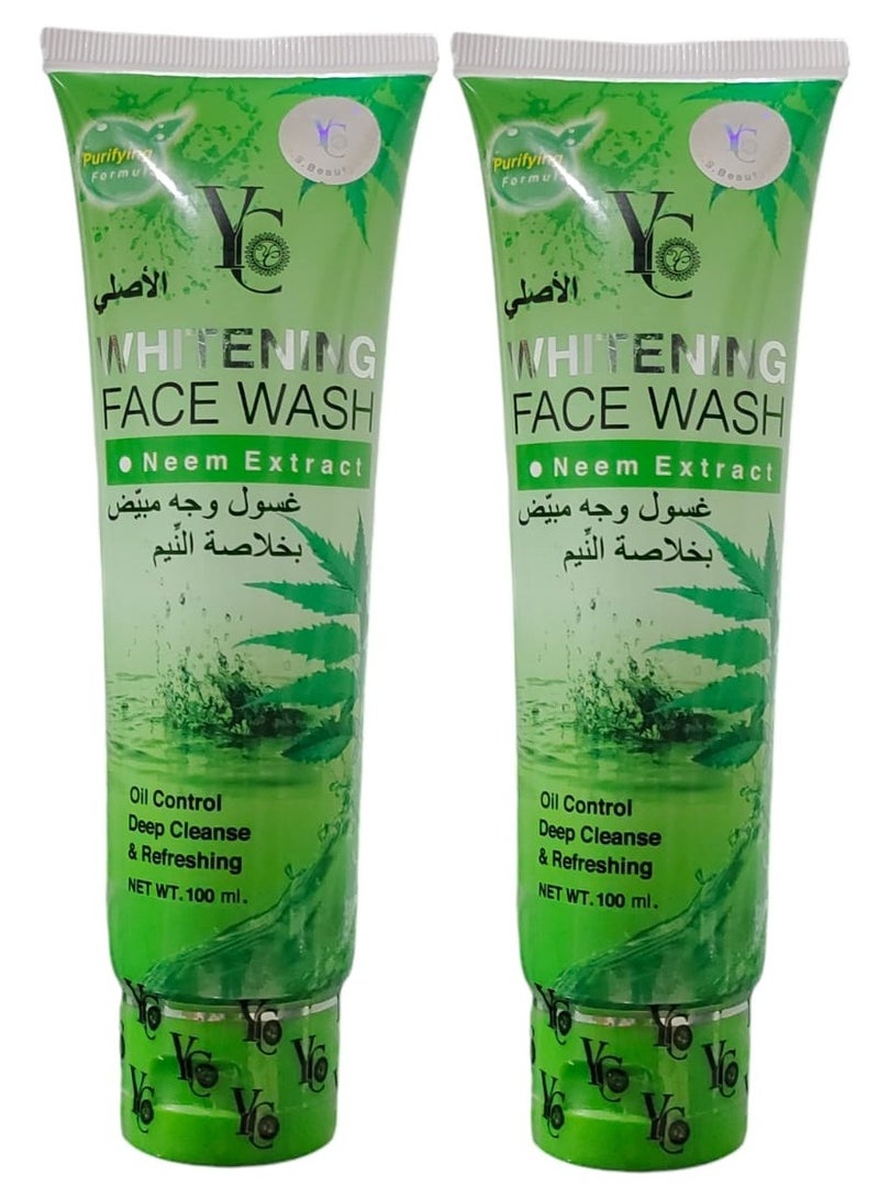 Two Pieces Of  Whitening Face Wash Neem Extract 100x2  ml