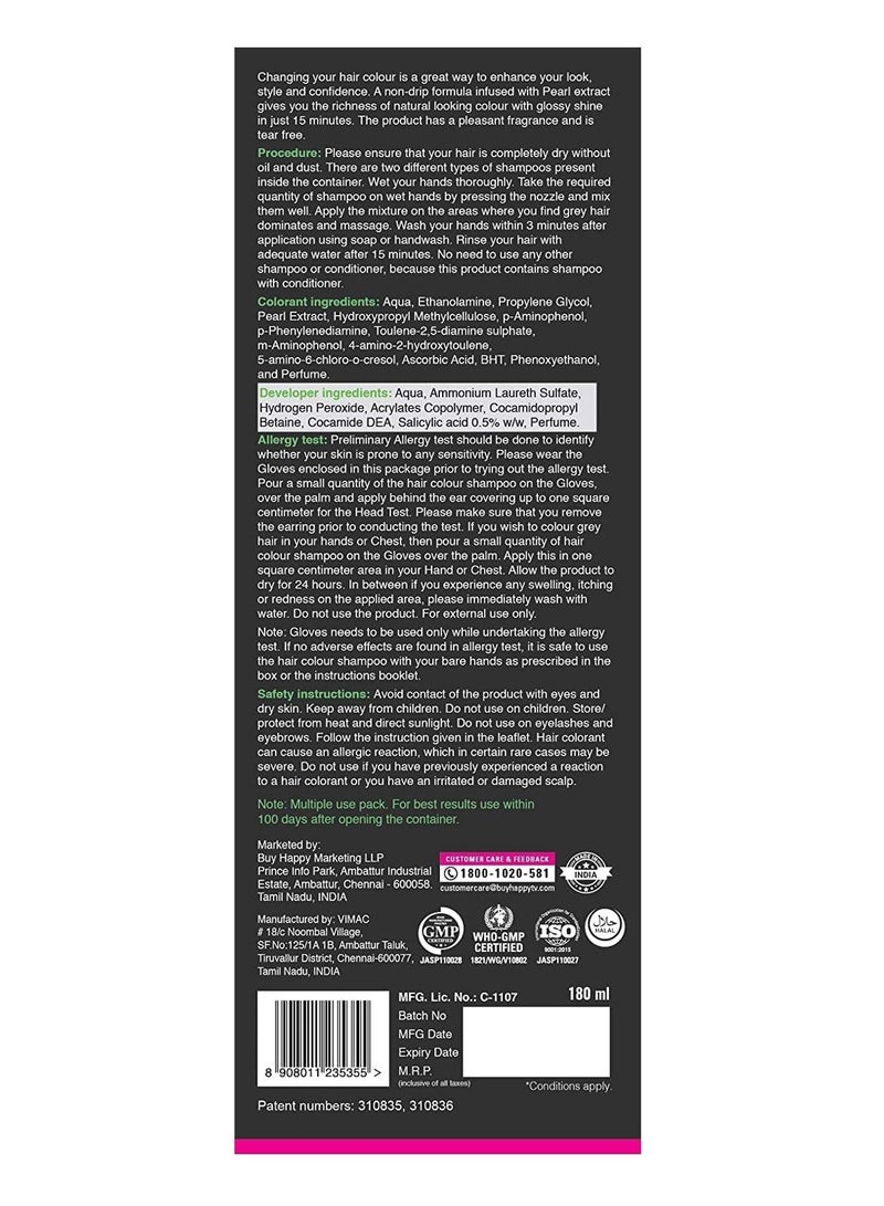 VIP Natural Hair Colour Shampoo Brown 180ml - Image 5