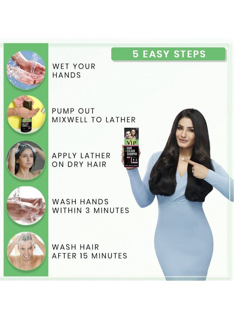 VIP Natural Hair Colour Shampoo Brown 180ml - Image 4