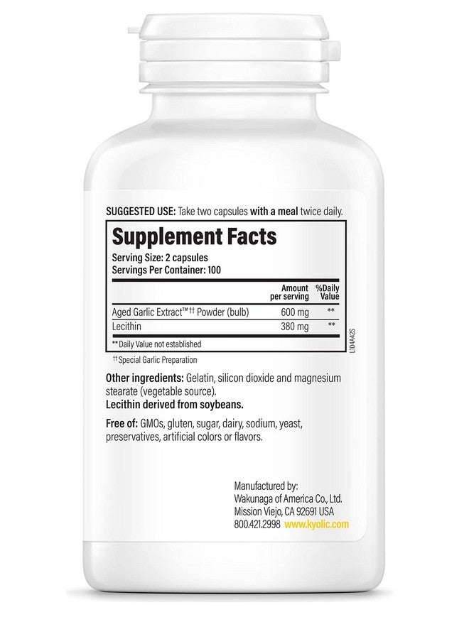 kyolic مستخلص الثوم aged Kyolic صيغة 104 لصحة الكوليسترول، 200 كبسولة (قد يختلف التعبئة) - Image 3
