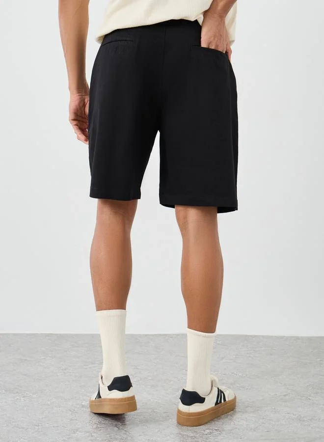 Styli Styli Men Black Regular Twill Chino Shorts