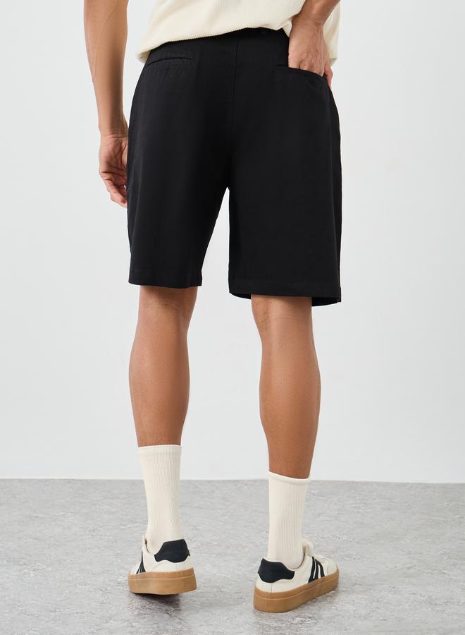 Styli Men Black Regular Twill Chino Shorts - Image 4