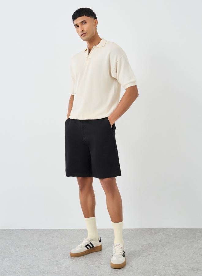 Styli Men Black Regular Twill Chino Shorts - Image 2