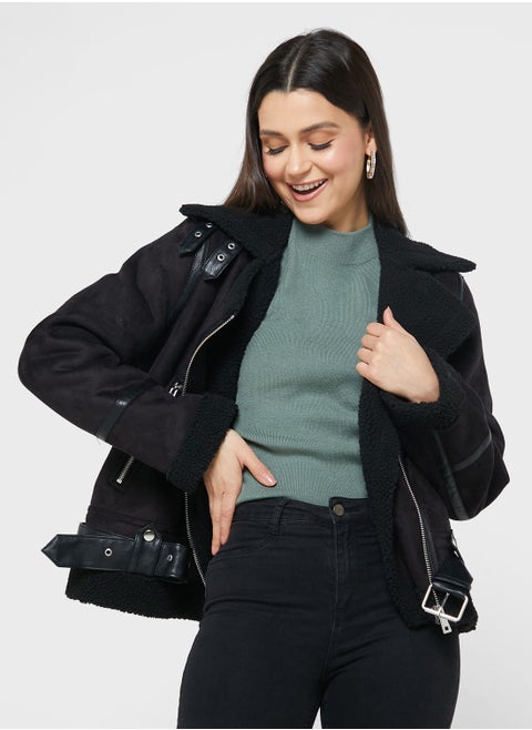 Pocket Detail Belted Jacket