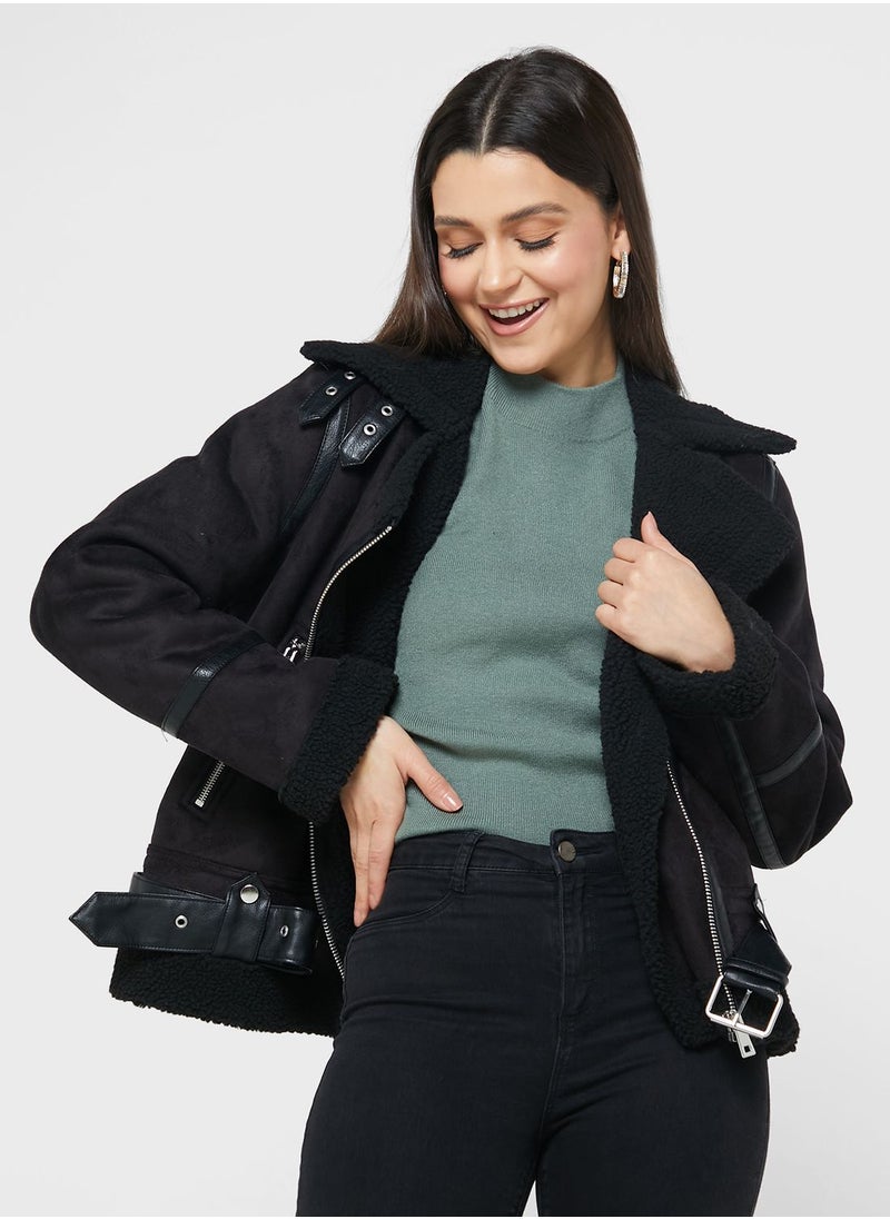 VERO MODA - Pocket Detail Belted Jacket - Image 1