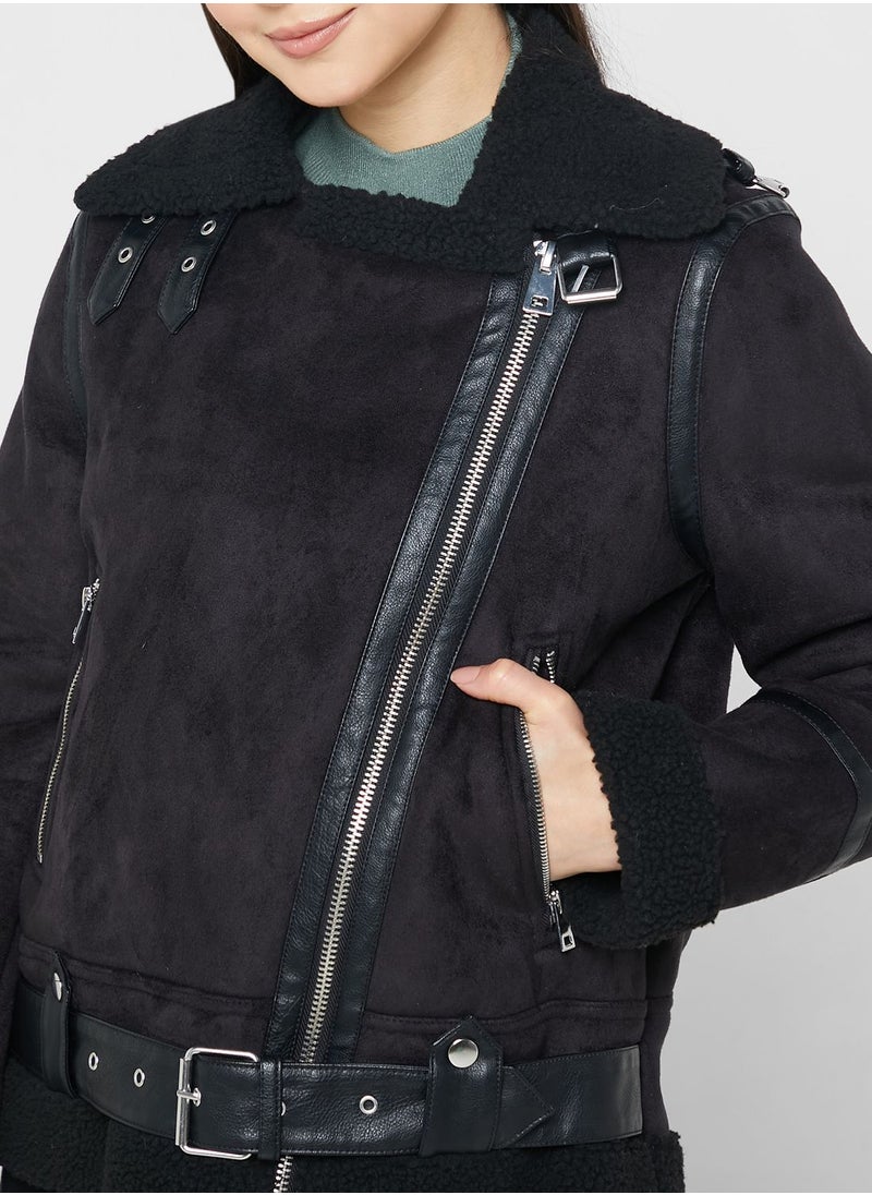 VERO MODA - Pocket Detail Belted Jacket - Image 1