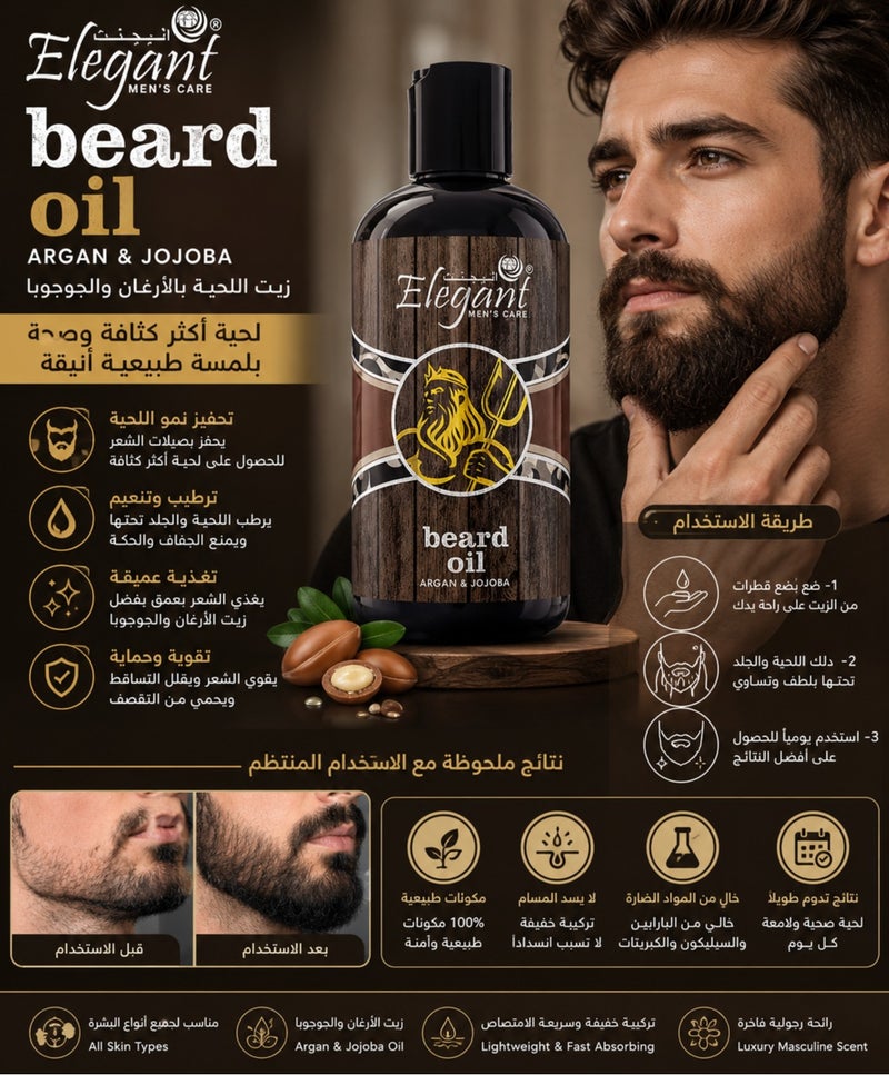 Elegant Beard Oil With Argan And Jojoba 250 ml - Image 2